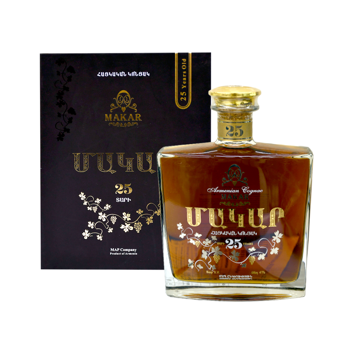 Կոնյակ «Մակար» 25տ տուփով 0.7լ