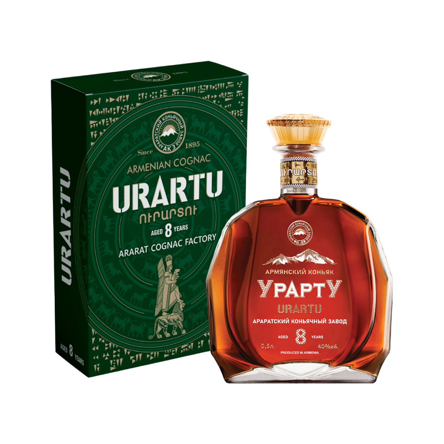 Կոնյակ «Ուրարտու» 8տ տուփով 0.5լ